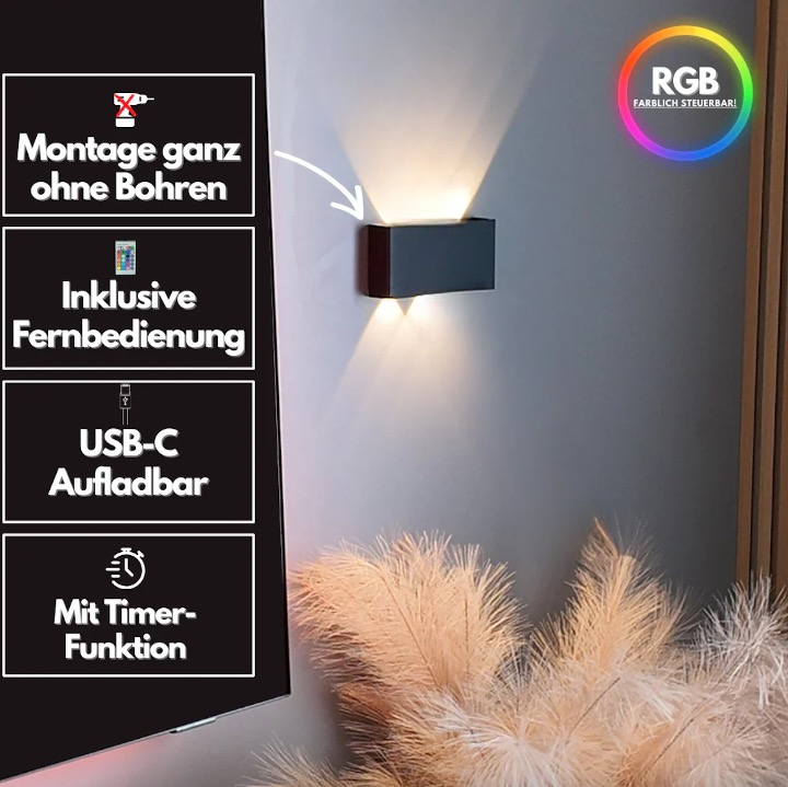 TraumOase™ RGB Kabellose Luxus-Wandleuchte | Das Original
