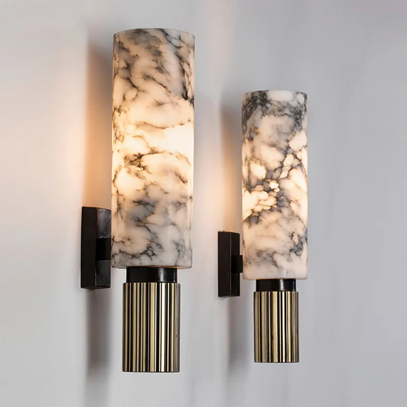 TraumOase™ "Van der Valk" Wandleuchten Messing+Marmor