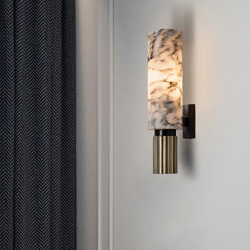 TraumOase™ "Van der Valk" Wandleuchten Messing+Marmor