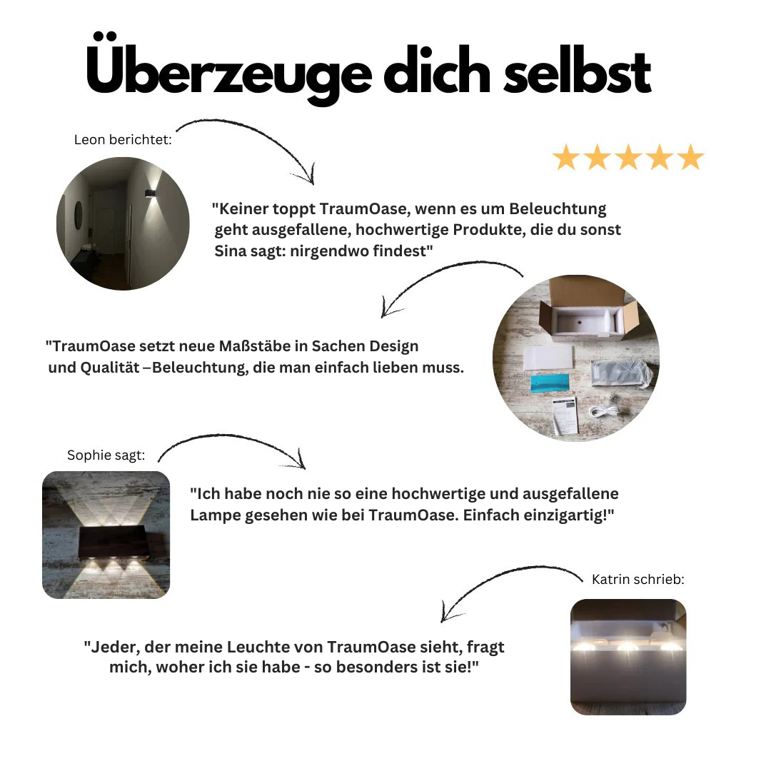 TraumOase™ Drahtlos Luxus Wandleuchte | Das Original