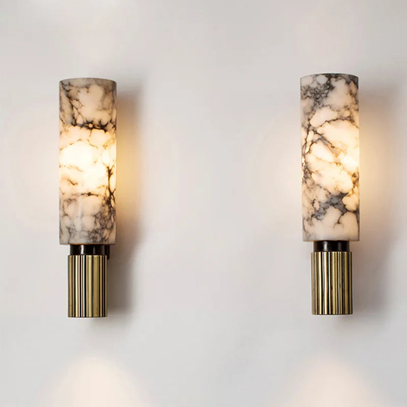 TraumOase™ "Van der Valk" Wandleuchten Messing+Marmor