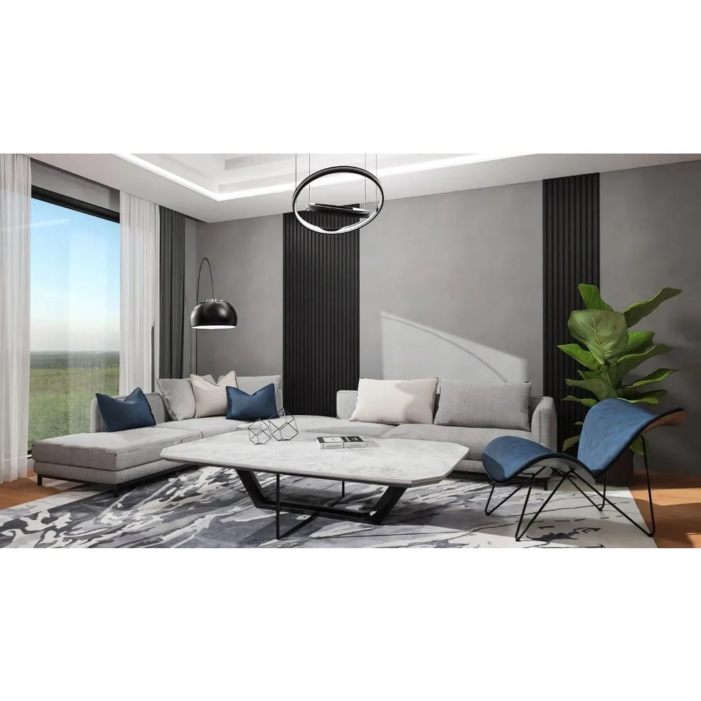 TraumOase™ Akustikpaneele 1,485m² - 275cm x 54cm* set - 2 Stück 275cm x 27cm | Schwarz 905 | Wandverkleidung