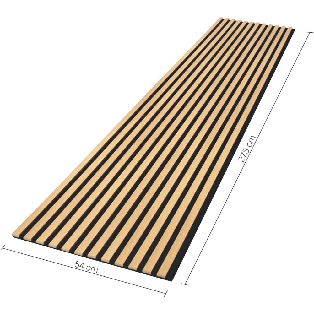 TraumOase™ Akustikpaneele 1,485m² - 275cm x 54cm* set - 2 Stück 275cm x 27cm| Eiche Windsor 280 | Wandverkleidung