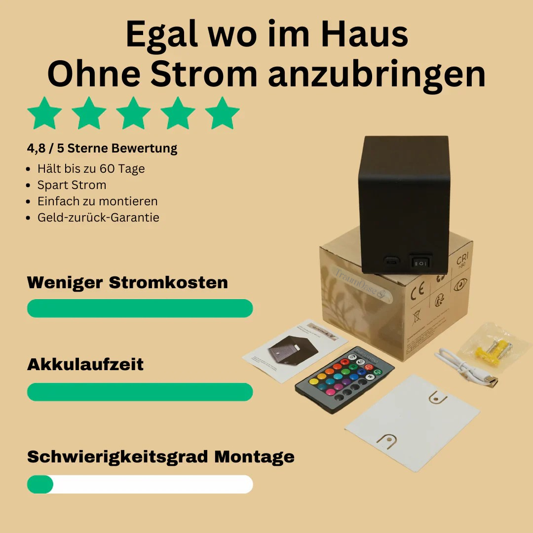 TraumOase™ RGB Drahtlos Luxus Wandleuchte | Das Original
