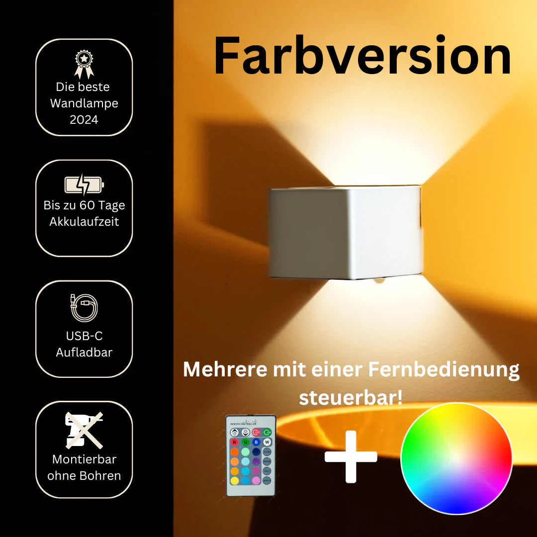 TraumOase™ RGB Drahtlos Luxus Wandleuchte | Das Original